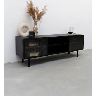 Komoda industrialna na nóżkach Object024 160 czarna NG Design do salonu i sypialni