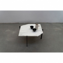 Stolik kwadratowy marmurowy Object018 77 biały NG Design do salonu