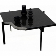 Stolik kwadratowy granitowy Object020 77 czarny NG Design do salonu