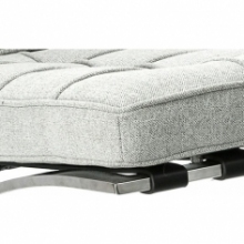Stylowy Fotel designerski pikowany BA1 jasny szary D2.Design do salonu i sypialni