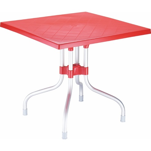 Składany stół ogrodowy plastikowy Forza czerwony 80x80 Siesta