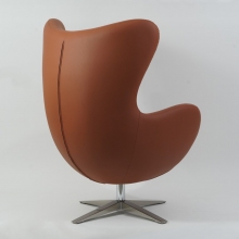 Designerski Fotel obrotowy Jajo EcoLeather jasno brązowy D2.Design do salonu i sypialni.