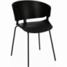 Nowoczesne Krzesło plastikowe z podłokietnikami Gondia czarne Intesi do kuchni i jadalni