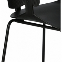 Nowoczesne Krzesło plastikowe z podłokietnikami Gondia czarne Intesi do kuchni i jadalni