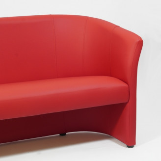 Sofa 3 osobowa z ekoskóry TM-3 160 czerwona Signal do poczekalni i recepcji.