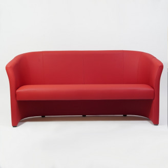 Sofa 3 osobowa z ekoskóry TM-3 160 czerwona Signal do poczekalni i recepcji.