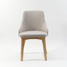 Skandynawskie Krzesło tapicerowane na drewnianych nogach TOLEDO dąb miodowy/jasno beżowy Halmar do kuchni, salonu i restauracji.