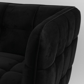 Stylowa Pikowana sofa welurowa Castello Velvet 145 czarna Signal do salonu, poczekalni i kawiarni.