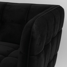 Stylowa Pikowana sofa welurowa Castello Velvet 145 czarna Signal do salonu, poczekalni i kawiarni.