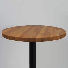 Stół drewniany okrągły na jednej nodze Puro II Wood 80 dąb/czarny Signal do jadalni, kuchni i salonu.