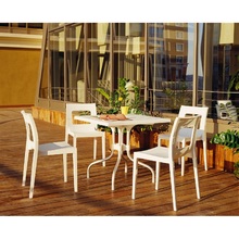 Składany stół ogrodowy plastikowy Forza biały 80x80 Siesta