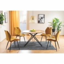Stylowe i wygodne Krzesło welurowe Arco Velvet żółte Signal do kuchni i jadalni