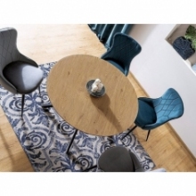 Stylowy Stół okrągły industrialny Aster 120 dębowo-czarny Signal do salonu i kuchni