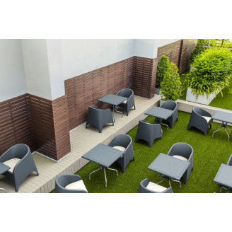 Stół ogrodowy plastikowy Forza Rattan 80x80 ciemnoszary Siesta