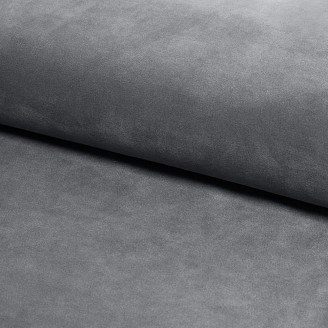 Stylowe Łóżko welurowe jednoosobowe Azurro Velvet 90x200 szary/dąb Signal dla dziewczynki