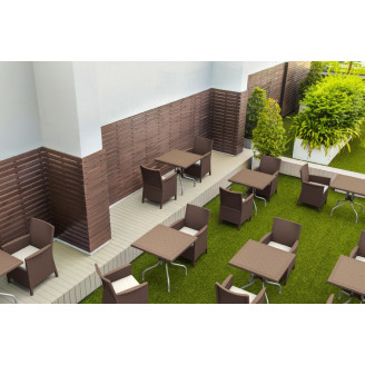 Stół ogrodowy plastikowy Forza Rattan 80x80 brązowy Siesta