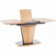 Nowoczesny Stół rozkładany na jednej nodze Houston 120x80 dąb/czarny Signal do salonu i kuchni