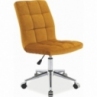 Krzesło biurowe welurowe Q-020 Velvet żółte Signal do biurka