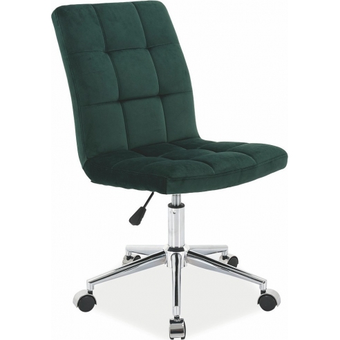 Krzesło biurowe welurowe Q-020 Velvet zielone Signal do biurka