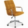 Krzesło biurowe welurowe Q-022 Velvet żółte Signal do biurka