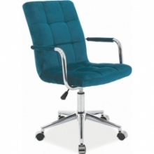 Krzesło biurowe welurowe Q-022 Velvet turkusowe Signal do biurka