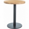Stół okrągły na jednej nodze Puro II 60 laminat dąb/czarny Signal do kawiarni i restauracji