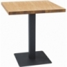 Stół kwadratowy na jednej nodze Puro 70x70 laminat dąb/czarny Signal do kawiarni i restauracji