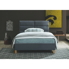 Stylowe Łóżko welurowe na nóżkach Sierra Velvet 120x200 szary/dąb Signal do sypialni 2