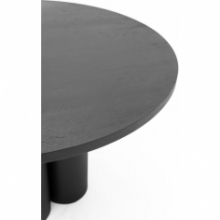 Designerski Stół okrągły drewniany Object035 110 czarny dąb NG Design do salonu i jadalni