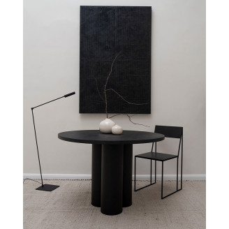 Designerski Stół okrągły drewniany Object035 110 czarny dąb NG Design do salonu i jadalni