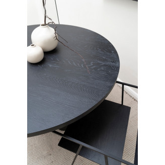 Designerski Stół okrągły drewniany Object035 110 czarny dąb NG Design do salonu i jadalni