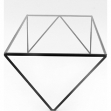 Designerski Stolik szklany industrialny Object037 90x54 przezroczysto-czarny NG Design do salonu