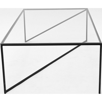 Designerski Stolik szklany industrialny Object037 90x60 przezroczysto-czarny NG Design do salonu