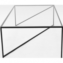 Designerski Stolik szklany industrialny Object037 90x60 przezroczysto-czarny NG Design do salonu
