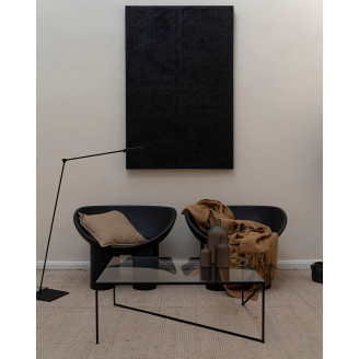 Designerski Stolik szklany industrialny Object037 90x60 przezroczysto-czarny NG Design do salonu