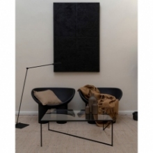Designerski Stolik szklany industrialny Object037 90x60 przezroczysto-czarny NG Design do salonu