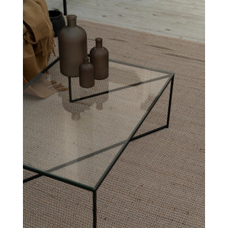 Designerski Stolik szklany industrialny Object037 90x60 przezroczysto-czarny NG Design do salonu