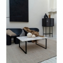 Designerski Stolik kawowy marmurowy Object043 90x60 biały/czarny NG Design do salonu