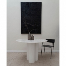 Designerski Stół okrągły marmurowy Object035 110 biały NG Design do salonu i jadalni