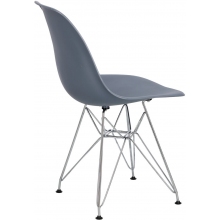Designerskie Krzesło z tworzywa P016 PP ciemno szary/chrom D2.Design do kuchni, kawiarni i restauracji.