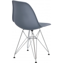 Designerskie Krzesło z tworzywa P016 PP ciemno szary/chrom D2.Design do kuchni, kawiarni i restauracji.