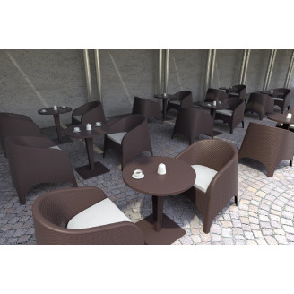 Stylowy Fotel ogrodowy technorattanowy Aruba brązowy Siesta do ogrodu na taras i balkon.