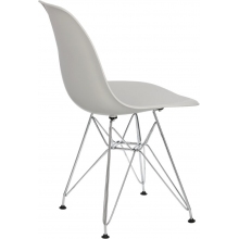 Designerskie Krzesło z tworzywa P016 PP jasny szary/chrom D2.Design do kuchni, kawiarni i restauracji.