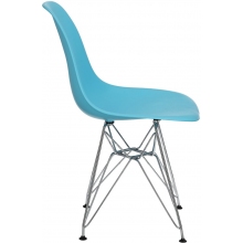 Designerskie Krzesło z tworzywa P016 PP jasno niebieski/chrom D2.Design do kuchni, kawiarni i restauracji.