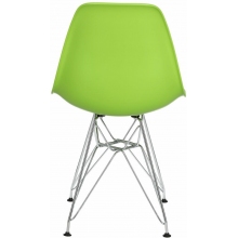 Designerskie Krzesło z tworzywa P016 PP zielony/chrom D2.Design do kuchni, kawiarni i restauracji.