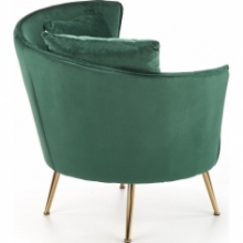 Nowoczesny Fotel welurowy ze złotymi nogami Almond zielony Halmar do salonu