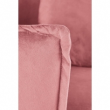 Nowoczesny Fotel welurowy ze złotymi nogami Almond różowy Halmar do salonu