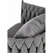 Nowoczesny Fotel tapicerowany z poduszką Avatar szary Halmar do salonu