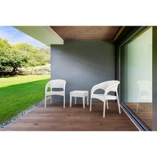 Stylowy Fotel ogrodowy technorattanowy Panama biały Siesta do ogrodu na taras i balkon.