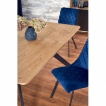 Stół rozkładany loft Bacardi 160x90 dąb naturalny/czarny Halmar do salonu i jadalni